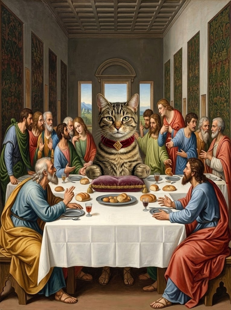 Cate presiding over the Last Supper